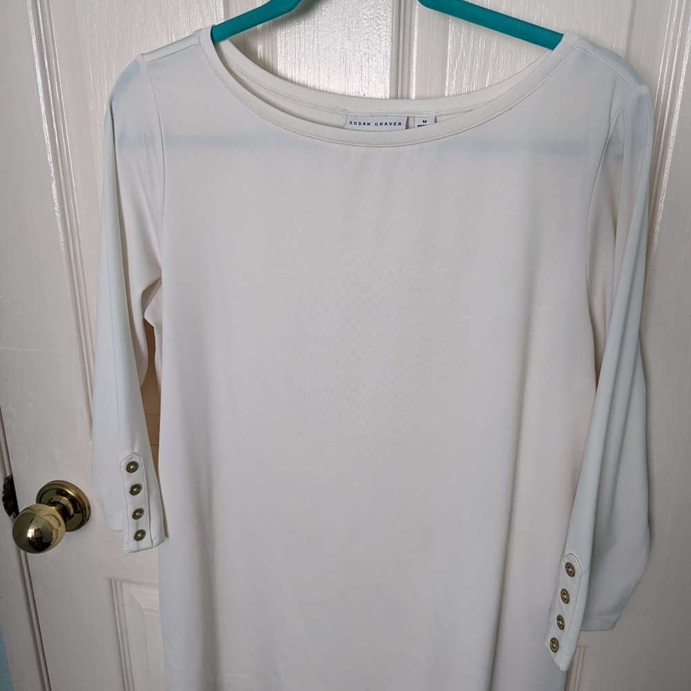 White 3/4 sleeve Tunic